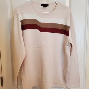 Kenneth Cole Pullover Crew Neck Sweater Mens L Cream